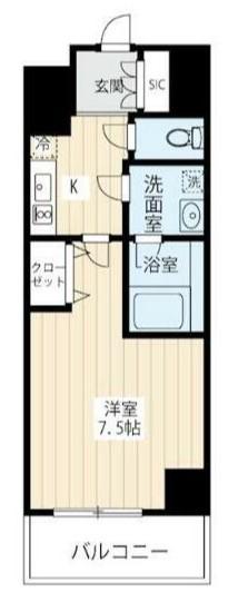 プロスタイルウェルス南千住メディフィス(1K/8階)の間取り写真