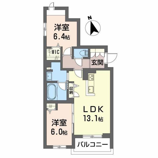 シャーメゾン フォレドール(2LDK/2階)の間取り写真