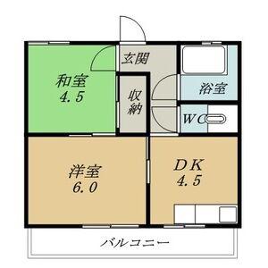 ツガネマンション(2DK/2階)の間取り写真