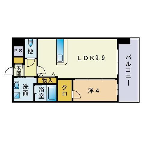 サムティ博多サウス(1LDK/2階)の間取り写真