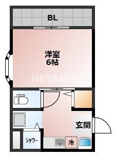 BEN匠8番館(1K/2階)の間取り写真