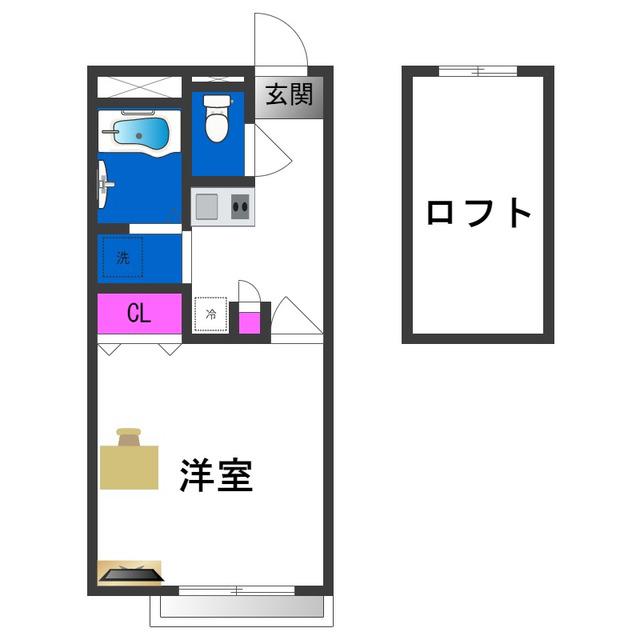 レオパレス住吉伍番館(1K/3階)の間取り写真