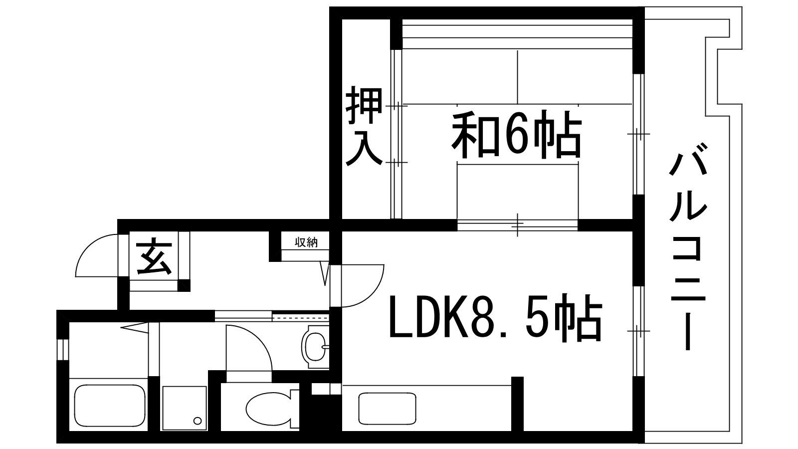 アルビス寺本 9号棟(1LDK/2階)の間取り写真