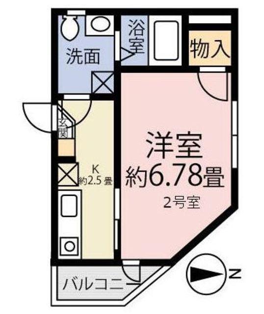 シース亀有(1K/3階)の間取り写真