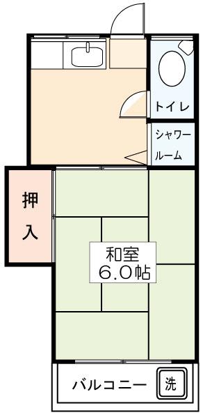 第一吉野荘(1K/2階)の間取り写真