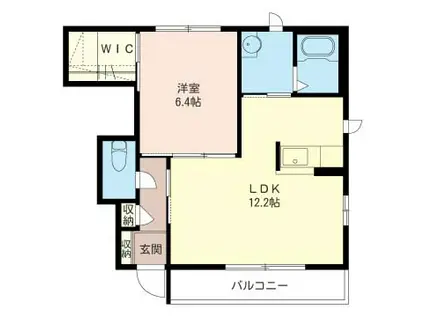 ラボンヌメゾンB棟(1LDK/1階)の間取り写真