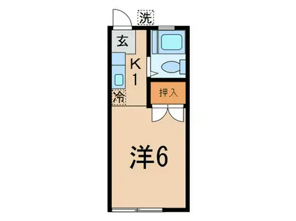 仲田コーポ(1K/1階)の間取り写真