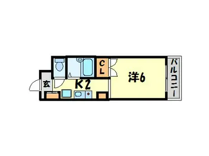 ソレイユ南武庫之荘(1K/3階)の間取り写真