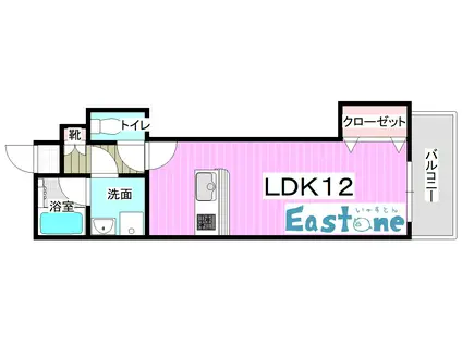 ルナ・ベース(ワンルーム/3階)の間取り写真