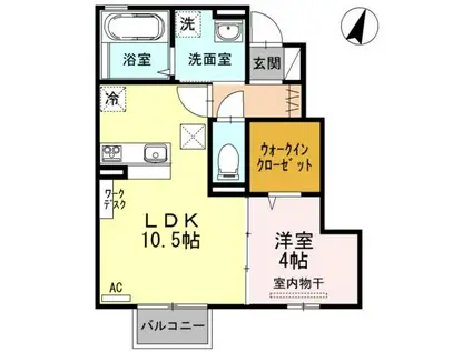 セジュール近江 105(1LDK/1階)の間取り写真