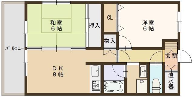 大歳マンション(2DK/2階)の間取り写真