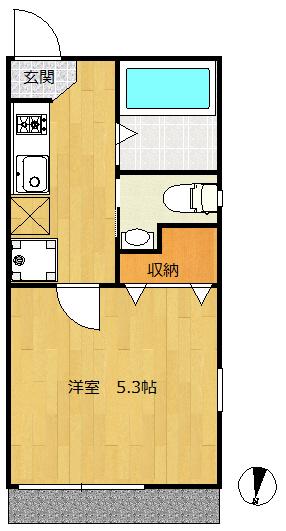 AXAS西大島(1K/3階)の間取り写真