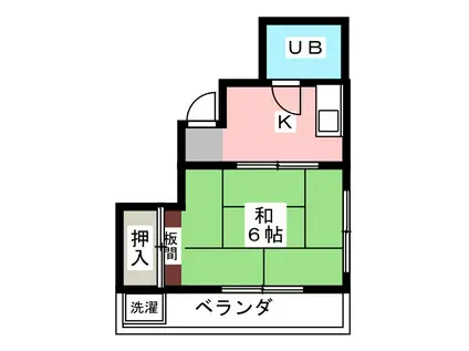 大野ビル(1K/2階)の間取り写真