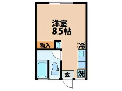コーポ蛍茶屋(ワンルーム/2階)の間取り写真