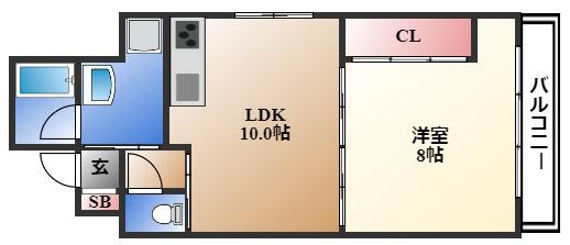 イマージュ池下(1LDK/4階)の間取り写真