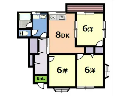 メイプル生野(3DK/1階)の間取り写真