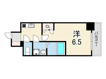 レーヴメゾン尼崎昭和通(1K/3階)の間取り写真