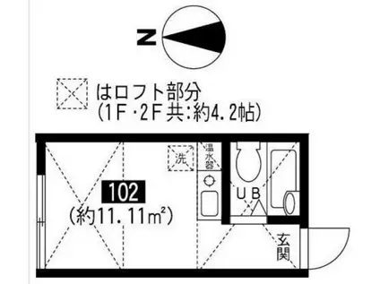 メゾン上高田(ワンルーム/1階)の間取り写真