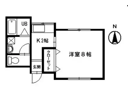 シャトーシマダII(1K/1階)の間取り写真