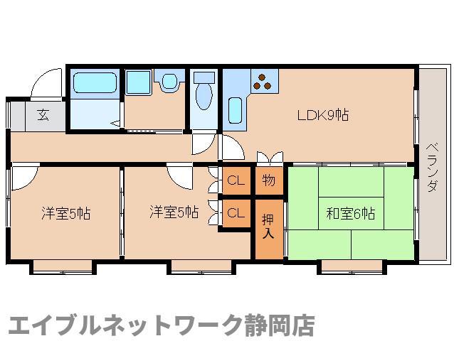 サン・イースト東草深(3LDK/2階)の間取り写真