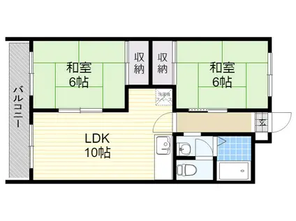 大滝第1ビル(2LDK/3階)の間取り写真