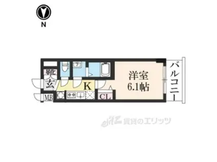 アドバンス京都エーデル(1K/4階)の間取り写真