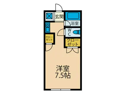 トモハイムA(1K/2階)の間取り写真