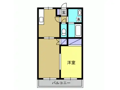 若葉ハイツ(ワンルーム/2階)の間取り写真