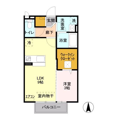 ソルフェージュ(1LDK/1階)の間取り写真