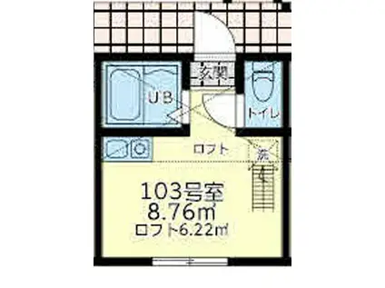 ユナイト星川アーセナル(ワンルーム/1階)の間取り写真