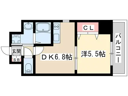 エスフォート江坂フィオーレ(1DK/4階)の間取り写真