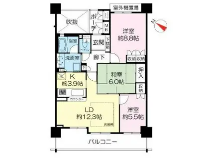 ジオ彩都みなみ坂6番館(3LDK/10階)の間取り写真