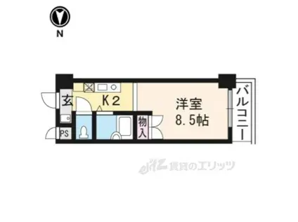 みつまめ京都(1K/7階)の間取り写真