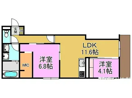 レジデンス藤戸(2LDK/1階)の間取り写真