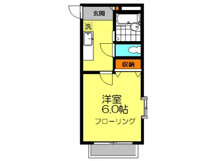 オーク砧(1K/1階)の間取り写真