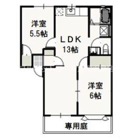 グリーンパーク西辛川C(2LDK/1階)の間取り写真