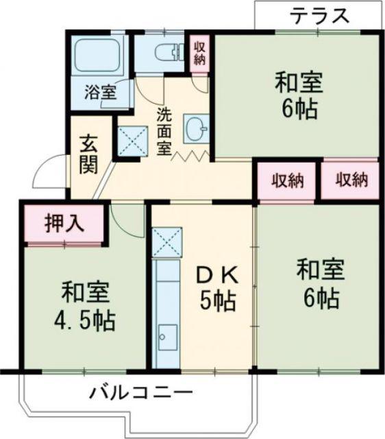 おとわハイツ(3DK/3階)の間取り写真