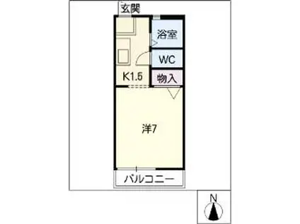 MORINPIA(ワンルーム/2階)の間取り写真