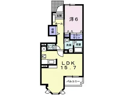 ステラK・I(1LDK/1階)の間取り写真