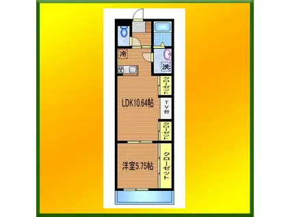 リブリ・花小金井(1LDK/3階)の間取り写真