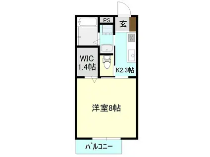 エルドラードII(1K/1階)の間取り写真