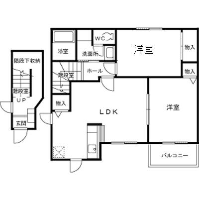 ヴィア・ラッテアB棟(2LDK/2階)の間取り写真