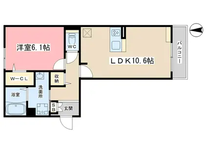 ジラソーレ(1LDK/3階)の間取り写真