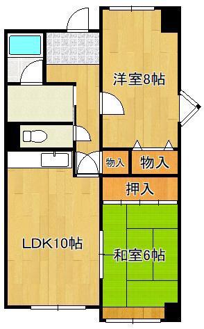 ラ・セール石崎(2LDK/2階)の間取り写真