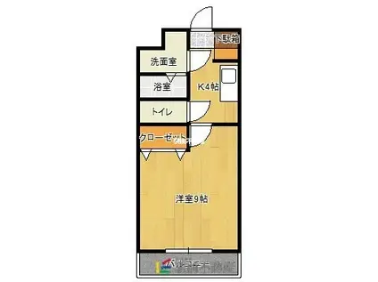 ピースフルV-II(1K/2階)の間取り写真