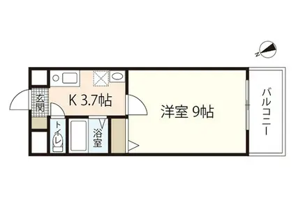 CASA・DEL・RIO(1K/3階)の間取り写真