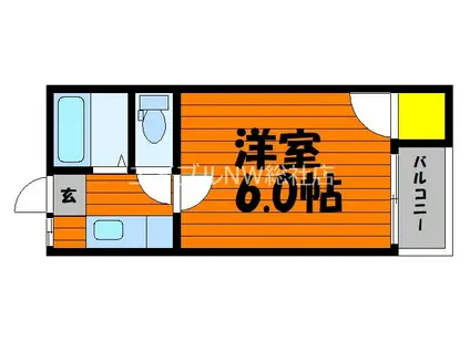 チェリー富原(1K/1階)の間取り写真