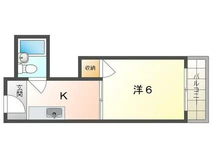 サンパレス(1K/3階)の間取り写真