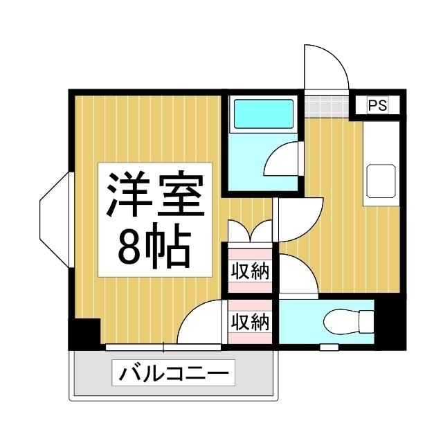 メゾンセシボン・E(1K/1階)の間取り写真
