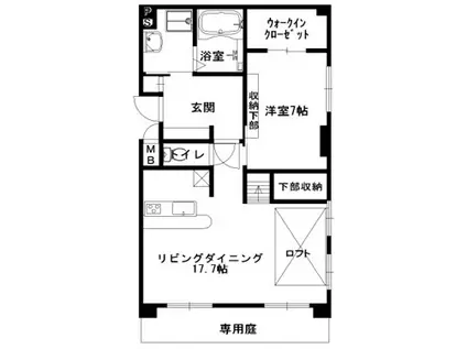 カサデフェリス(1SLDK/1階)の間取り写真